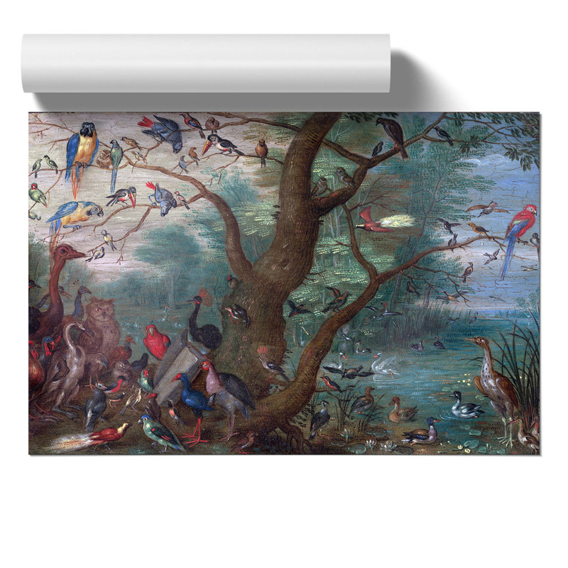 Concert of Birds by Jan van Kessel - Frameless Print, 42cm H x 59cm W x 0.1cm D