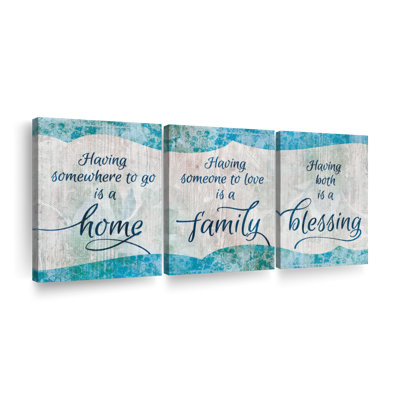 «Home Family Blessing Quote», reproduction sur toile