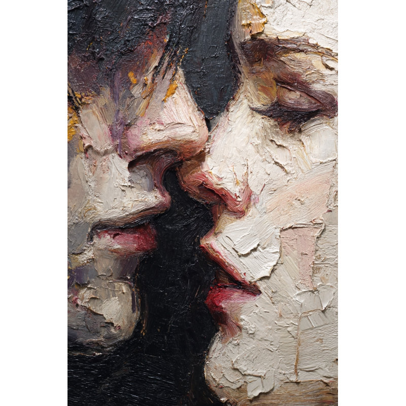 «Fractured Kiss», art mural sur toile tendue, L 36 po x H 48 po x P 1,5 po