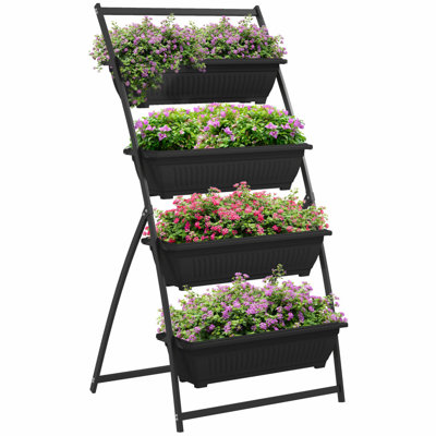 4-Tier Vertical Garden Planter, Outdoor Planter For Vegetable, Flowers, Herbs