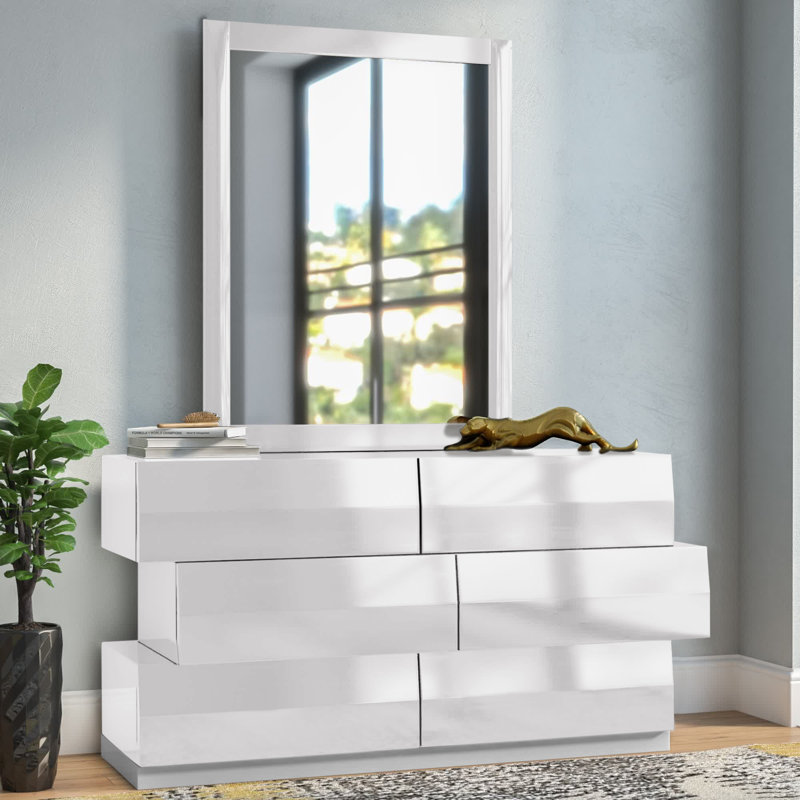 Mcinerney 55.2'' W 6 - Drawer Dresser, White