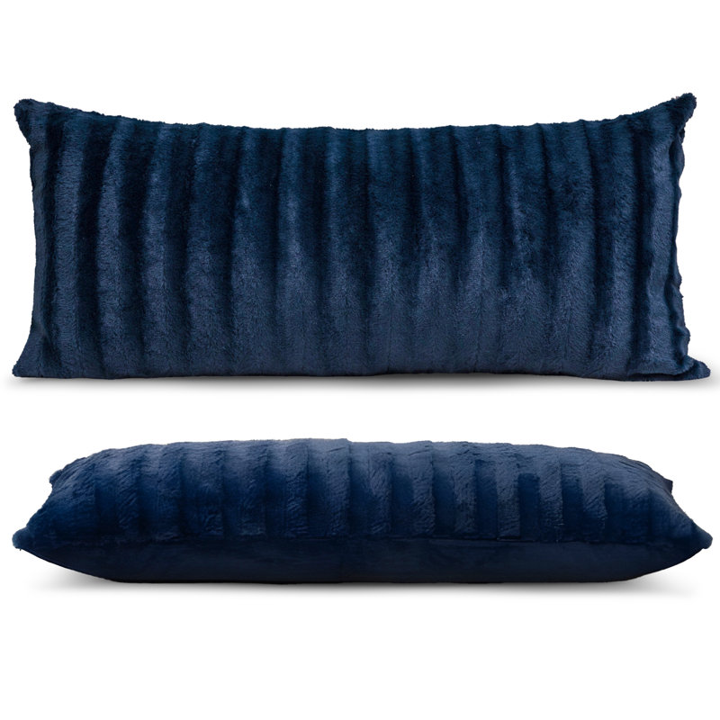 Faux Fur Throw Pillow, Blue