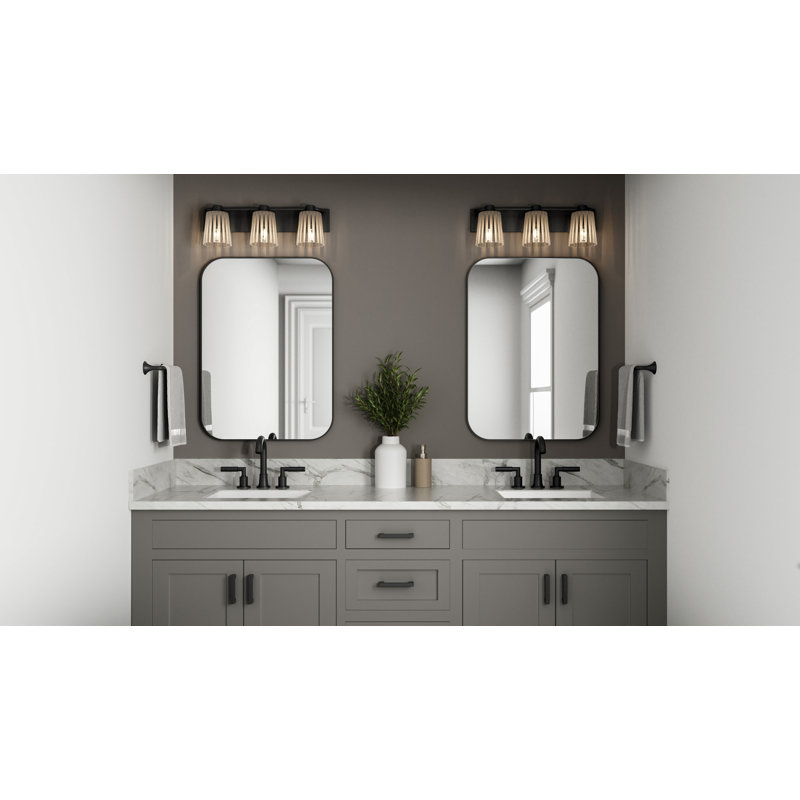 Alkis 3-Light Matte Black Bath Light