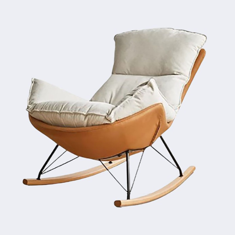 Chaise berçante moderne en coquille d'œuf moderne, Brun