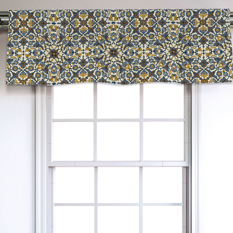 Sateen Damask Ruffled Window Valance