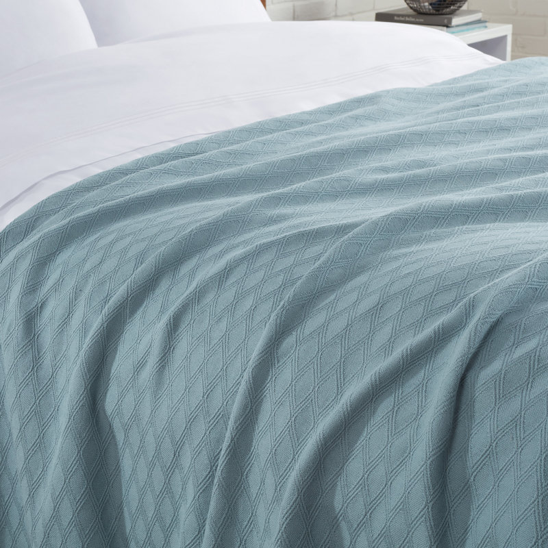 Couverture en mélange de coton eucalyptus, Bleu sarcelle, Très grand