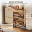 Armoire de rangement à chaussures 2 portes avec façades en rotin et tiroir