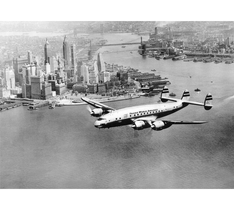 Lockheed Constellation, New York, 1950, 17" H x 24" W