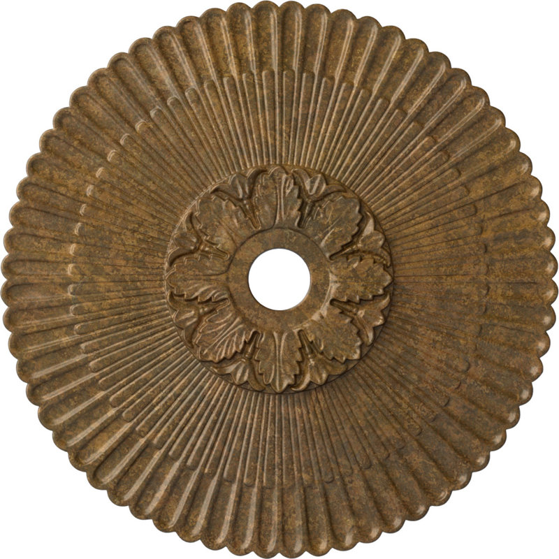 Endurathane Melonie Ceiling Medallion, 36 1/4"OD x 1 7/8"P (Fits Canopies up to 6 1/4"), Hand-Painted Rubbed Bronze Finish