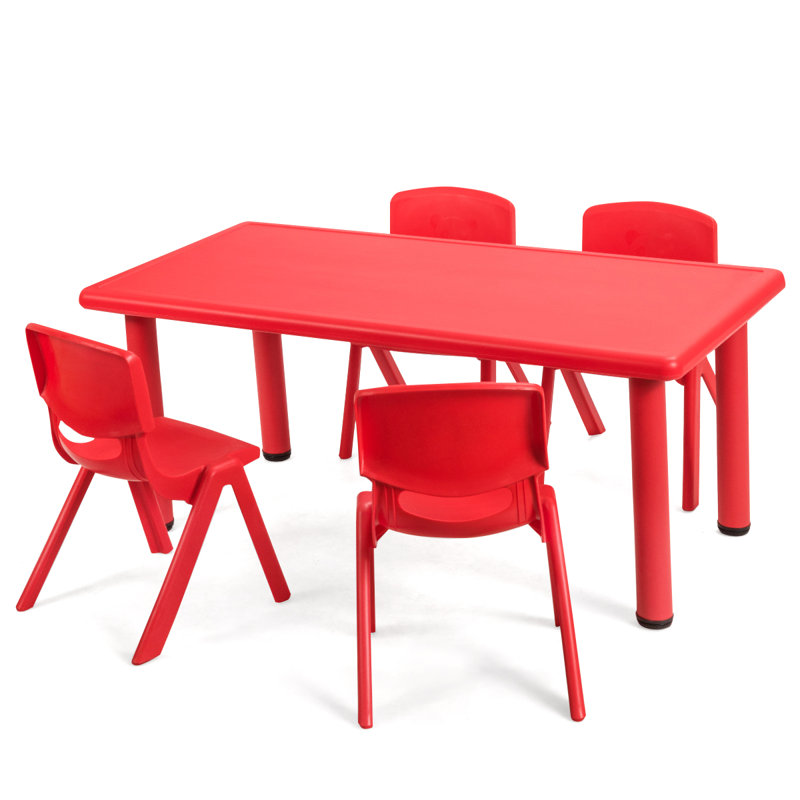 Millner Zoomie Kids Kids Multifunctional Activity Rectangle Table Kids Learn And Play Desk Red, Red