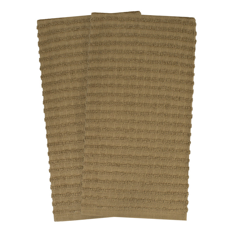 RITZ Cotton Waffle Tea Towel Kitchen Towel, Mocha