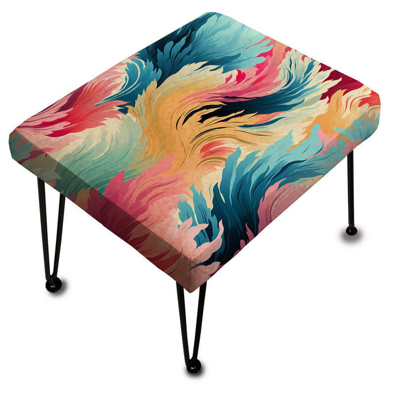 Repose-pieds coloré abstrait Boho Ikat Whirl Spirit