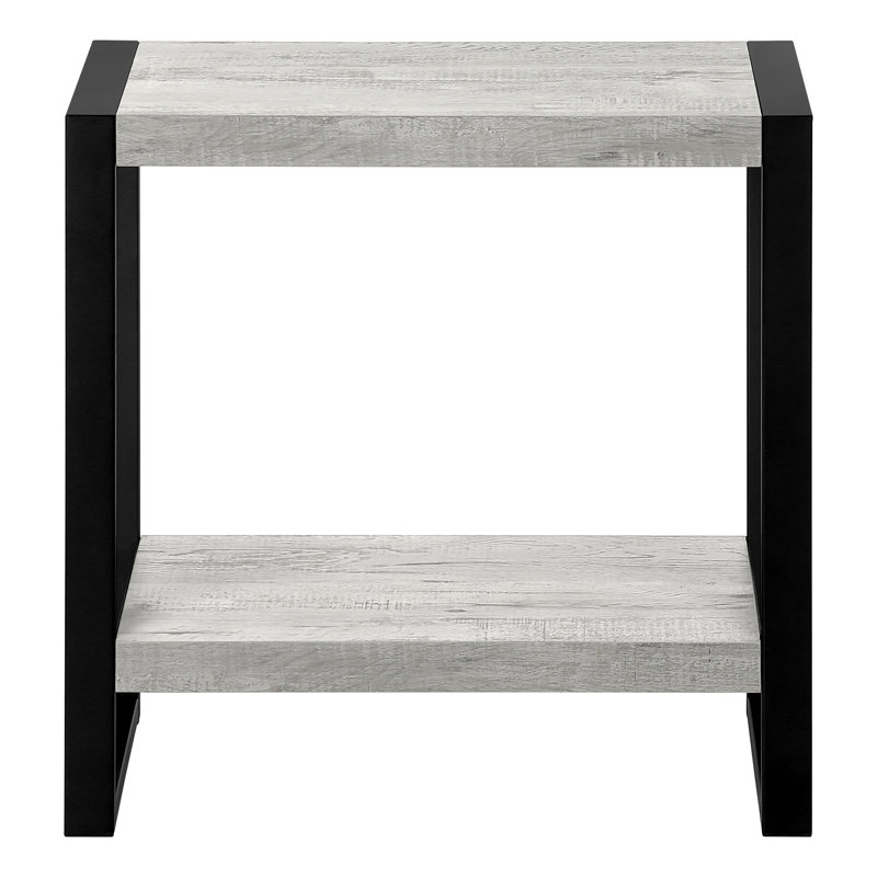 Table d'appoint, table d'appoint, table de bout, table de chevet, lampe, salon, métal stratifié, industriel, Gris / Noir