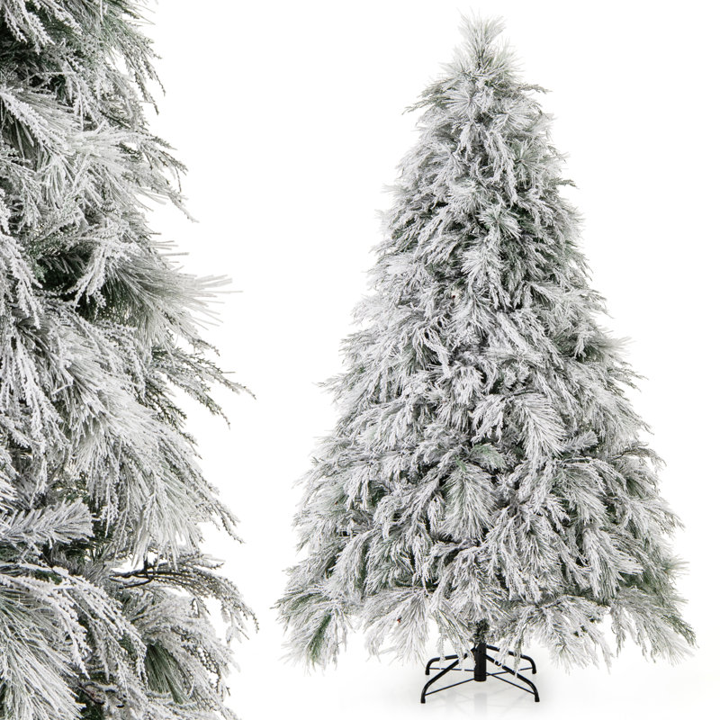 Arbre de Noël enneigé 7 pi avec lumières et branches blanches 7 pi, 7'