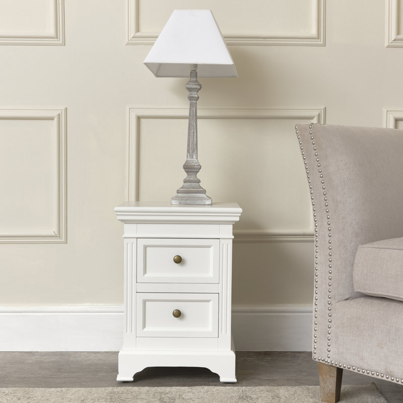 Escolta 40 cm W Bedside Table, White, Set of 2