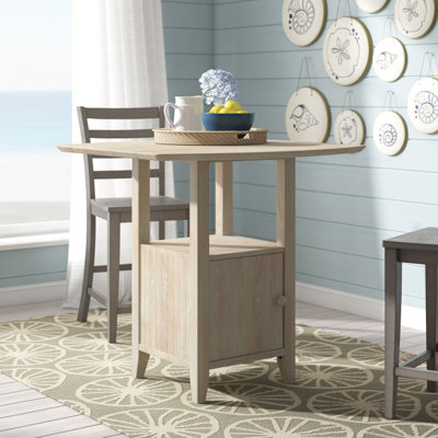 Damarri 38 " Extendable Rubberwood Rectangular Solid Wood Top with Solid Wood Base Dining Table
