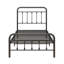 Structure de lit plateforme en métal de style victorien, taille simple, sans sommier, rangement sous le lit, noir-962808490