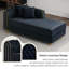 Chaise longue en velours capitonnée avec coussins de siège amovibles et deux coussins-1398346393