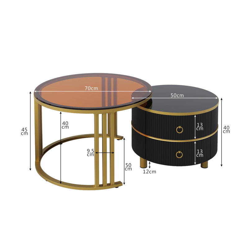 Coffee Table with Storage, Black