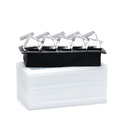 Clear Ice Cube Maker Tray - 2 Inch Clear Ice Cube Silicone Mold,10 Large Crystal Ice Cubes for Whiskey and Cocktail(Black)