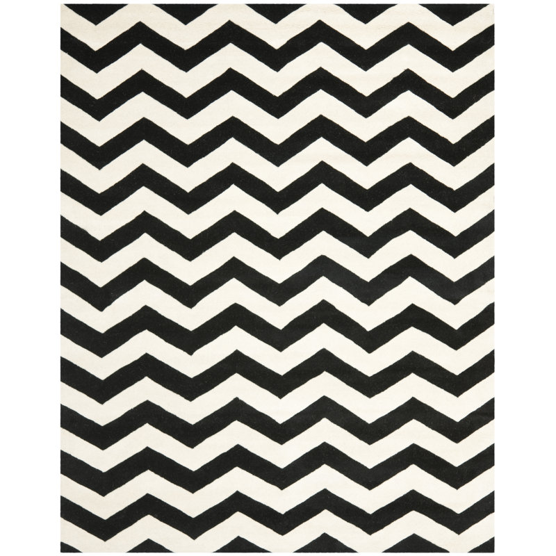 Teresita Hand Tufted Wool Chevron Rug, Rectangle 8'9" x 12'