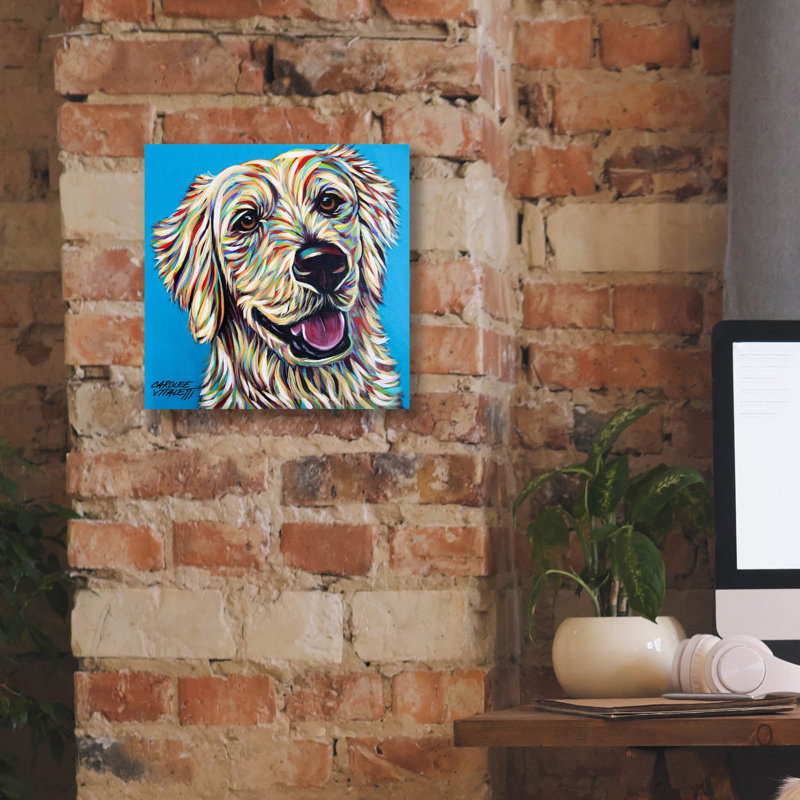 «Furry Dog Friend 1» par Carolee Vitaletti, H 12 po x l 12 po x P 0,75 po