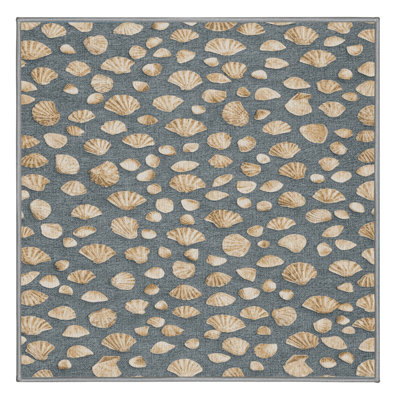 Washable Mini Shell Scatter Coastal Area Rug