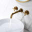 Robinet de lavabo de salle de bain à fixation murale - bonde escamotable, débit sonore réduit, bronze, finition rouille, nickel brossé lisse-121677844