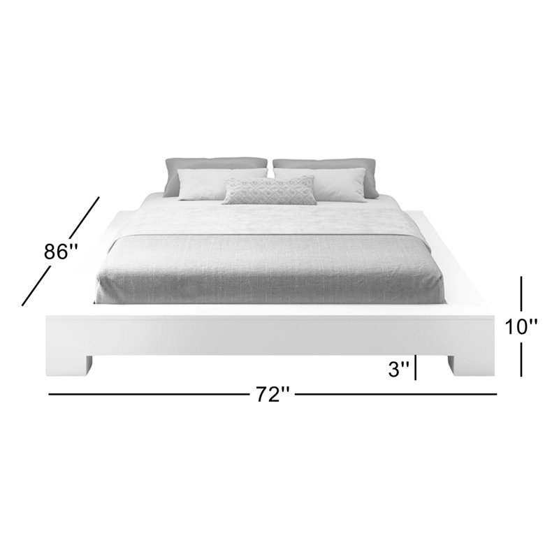 Queen Platform Bed, Charcoal Gray