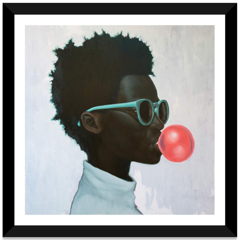 " How Far Is A Light Year? " by Alexander Grahovsky, Black Framed, 16" H x 16" W x 1" D, White
