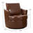 32.3" Wide Modern Vegan Leather Barrel Swivel Accent Chair with Curved Armrest-577295535-572827292