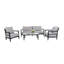 Ensemble de conversation d'extérieur en aluminium 4 pièces avec coussins Sunbrella