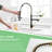 Commercial Kitchen Faucet With Pull Down - Black And Gold, Single Handle, 360-Degree Rotation, Easy To Clean Contemporary , Practical Design