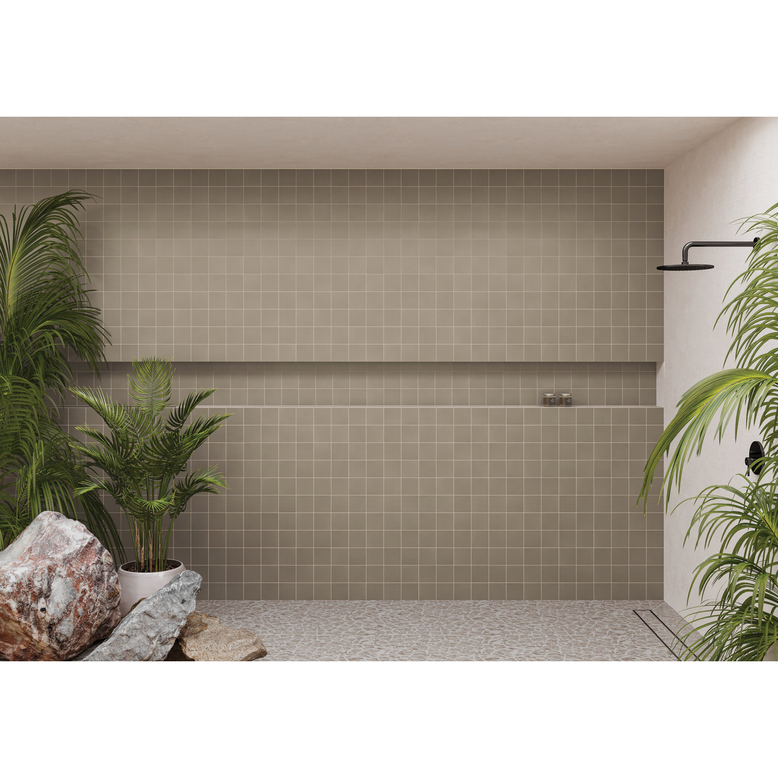 Sahara 4" x 4" Porcelain Wall & Floor Tile, Taupe