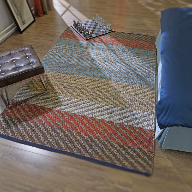 Smooth Comfort Striped Hand Woven Area Rug, Rectangular 140 x 200cm
