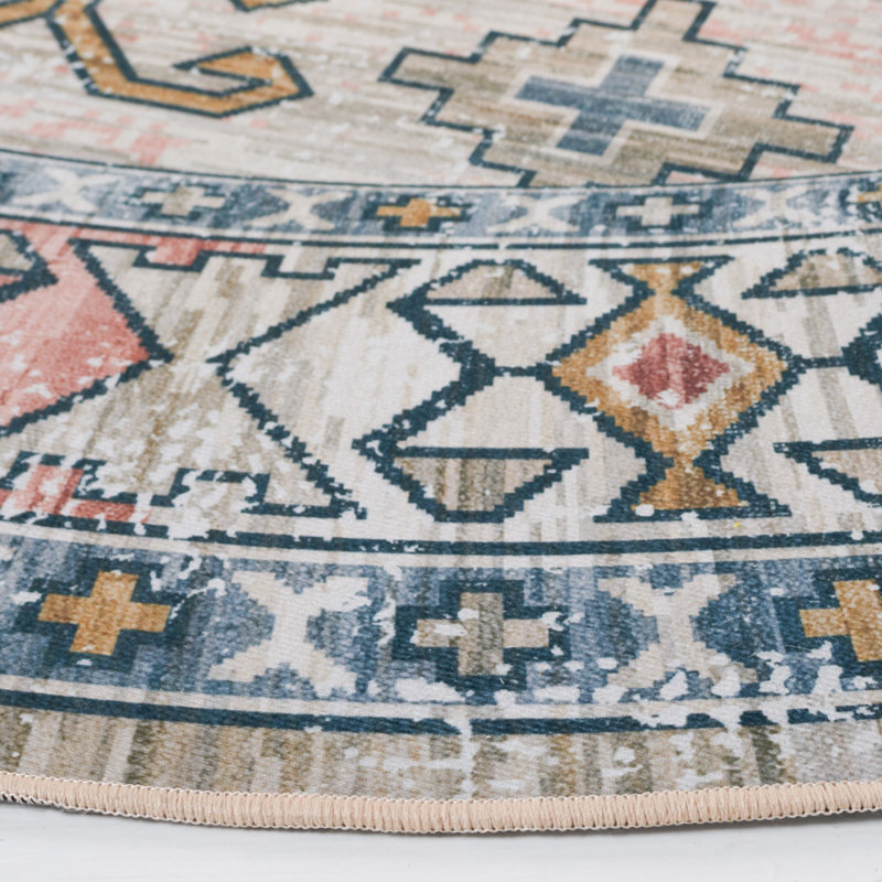 Tucson Performance Machine Washable Oriental Rug, Round 6'