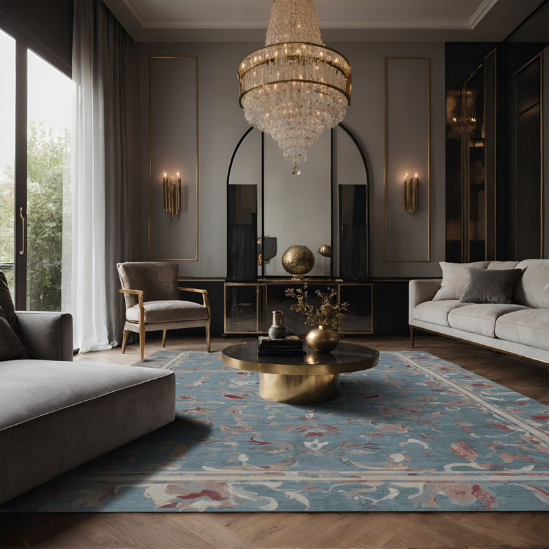 Tapis gris soyeux et moelleux, Rectangle 2 pi x 3 pi
