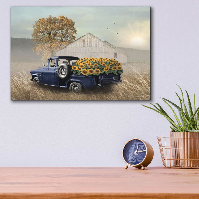 «Sunflower Harvest» par Lori Deiter, art mural en verre acrylique, H 12 po x l 16 po x P 0,13 po