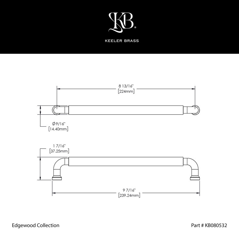 Edgewood Brass, 8 13/16", Unlacquered Polished Brass