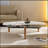 Exquisite Faux Marble Coffee Table With Stylish Gold Metal Foot For Home Decoration