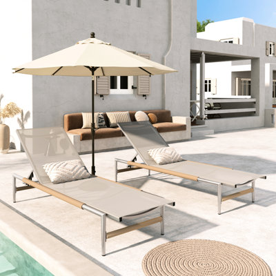 Méridienne de patio en aluminium de 2 pièces - Structure rouille, filet d'extérieur, pieds enveloppés de corde arrondie, confort optimal, facile à nettoyer, idéale pour le jardin et l'été en filet respirant, soutien ergonomique
