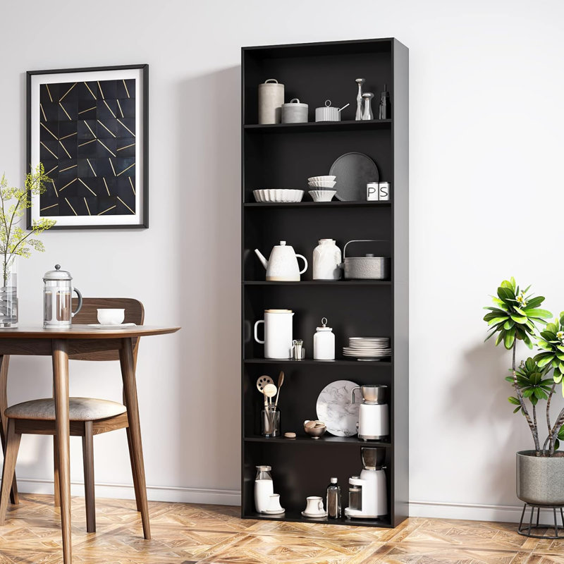 Ashaz 180cm H x 60cm W Standard Bookcase, Black