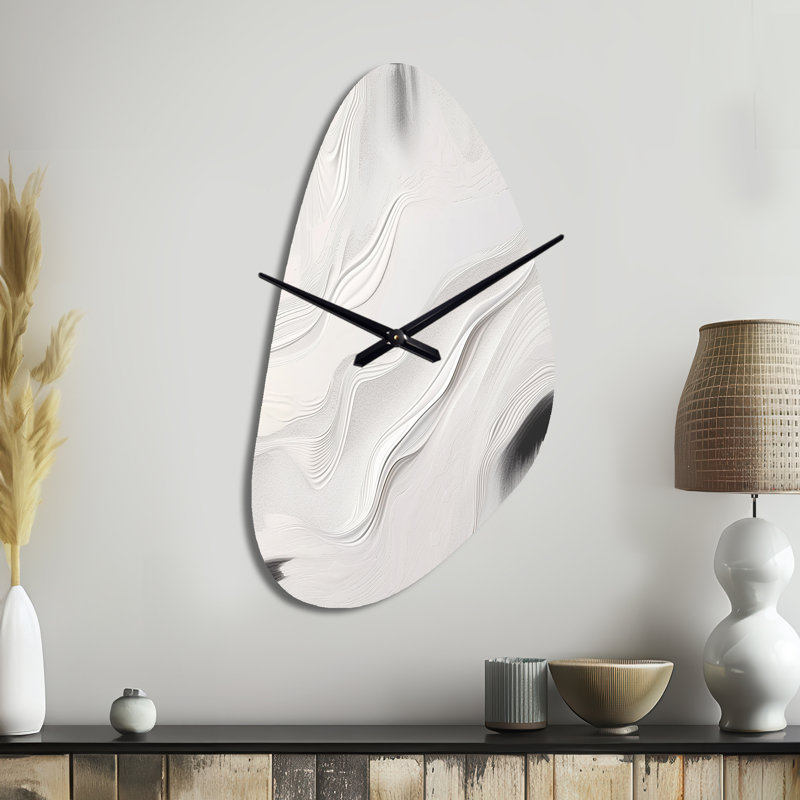 Horloges murales blanches et grises blanches en forme de V - horloge murale asymétrique blanche, Moyenne