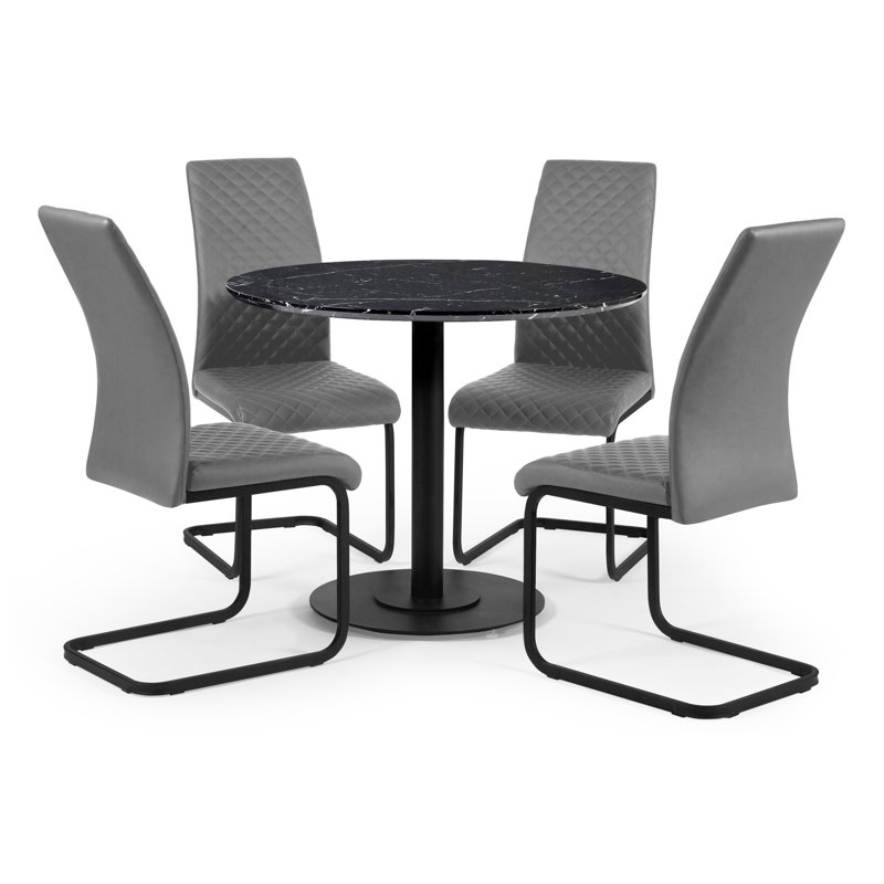 Xavier 46cm H Upholstered Side Chair in Grey