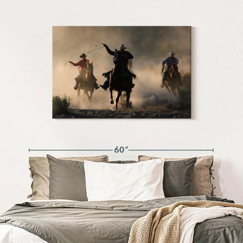Lelar Cowboys In Action, 30" H x 45" W