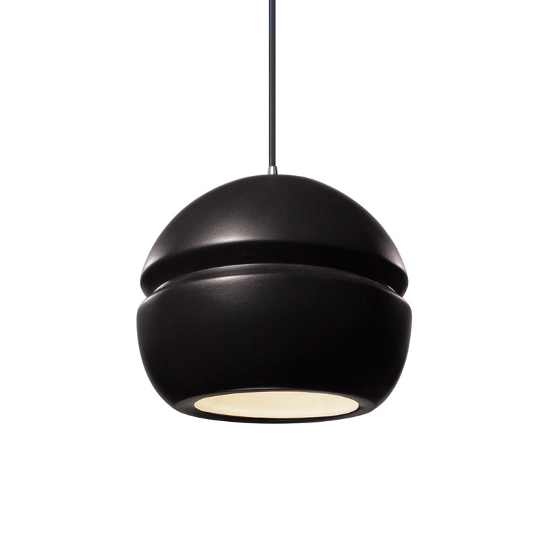 Luminaire suspendu à 1 lumière Logan, Chrome poli, Carbone noir mat