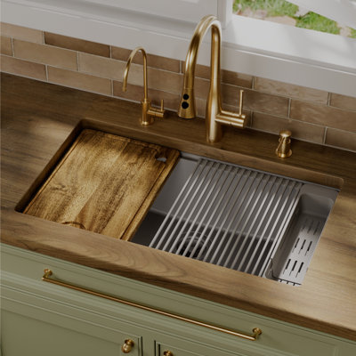 Ensemble d'évier de cuisine à cuve simple encastrable en quartz 32 po Karran
