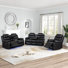 Ensemble de canapé manuel inclinable: fauteuil, causeuse (Bluetooth / USB) et canapé avec accents DEL