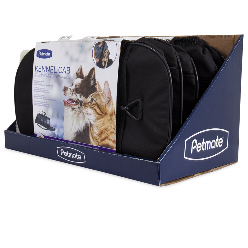 Porte-bébé chenil de cabine souple pour animaux, Noir, Grand (H 12 po x l 11,5 po x P 20 po)