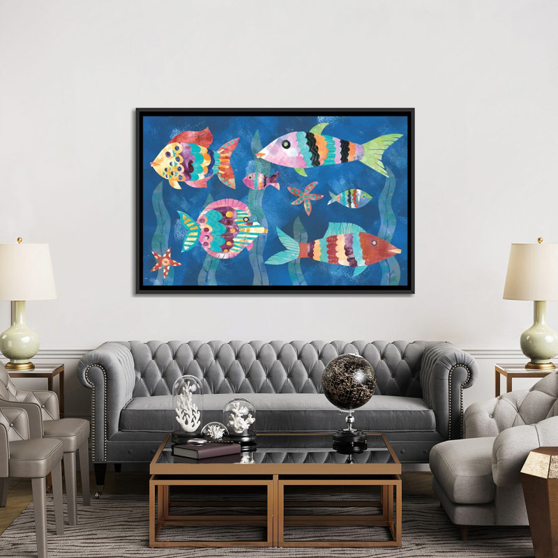 «Boho Reef Fish III» par Wild Apple Portfolio - reproduction d'art sur toile, H 40 po x l 60 po x P 1,5 po, Pas de tapis